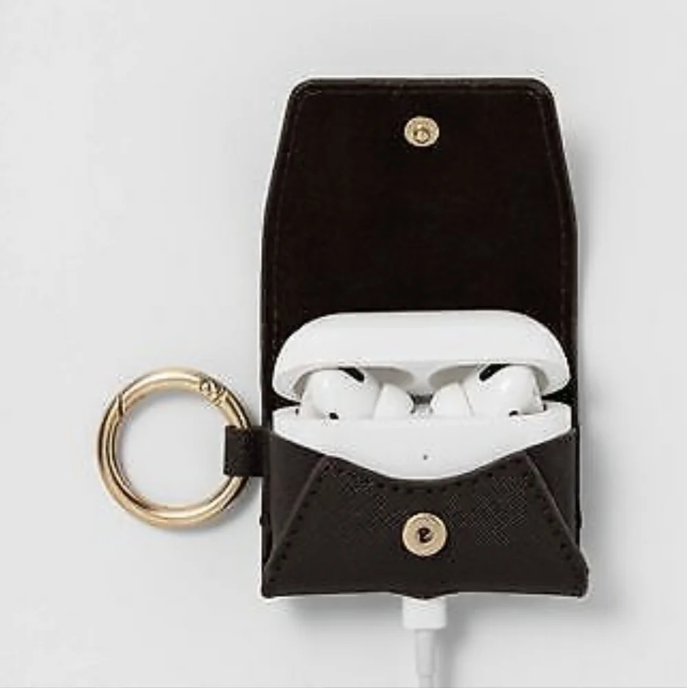 Heyday Earbud Case Cover Brown Faux Leather Fits AirPods Pro